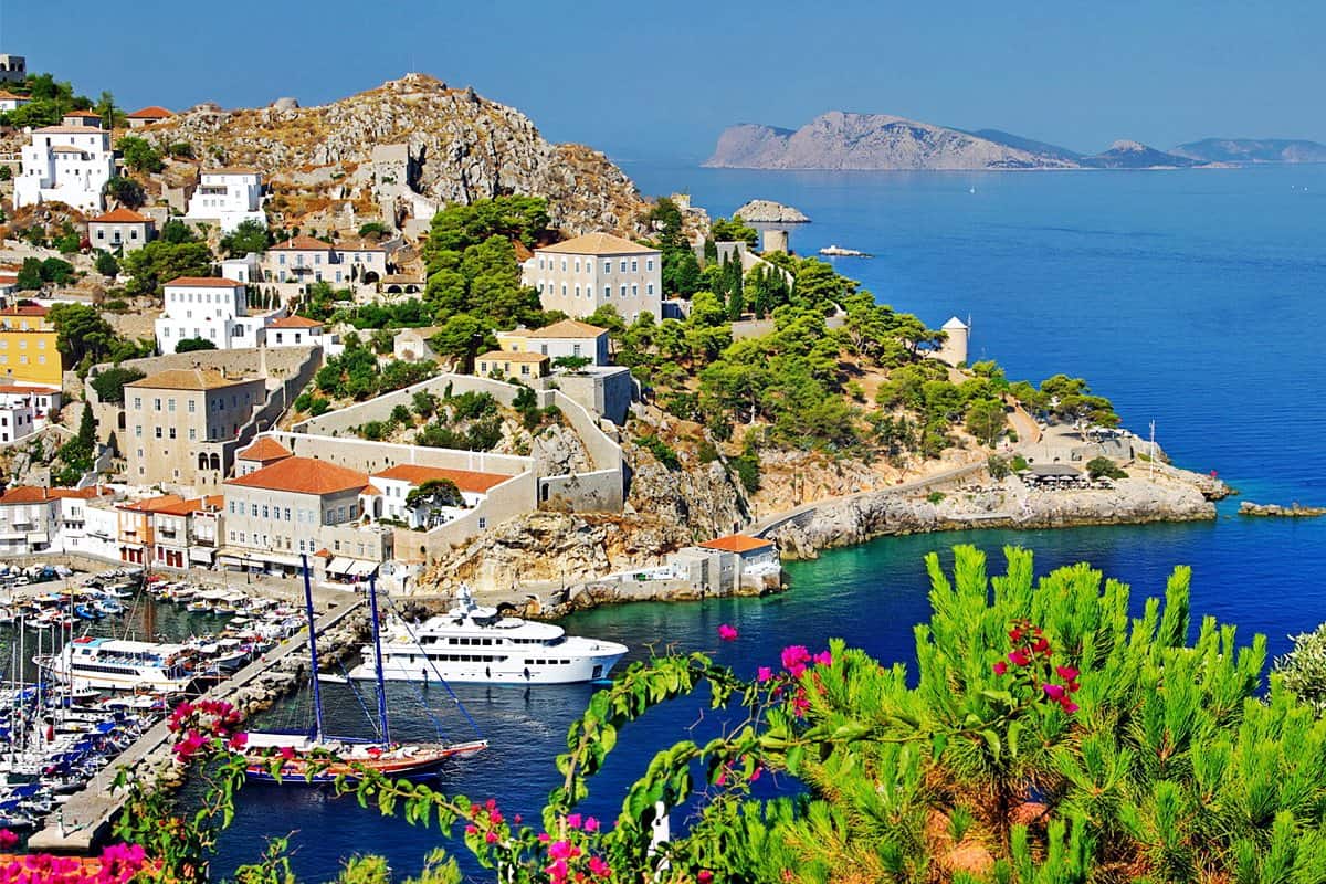 Hydra harbour Greece
